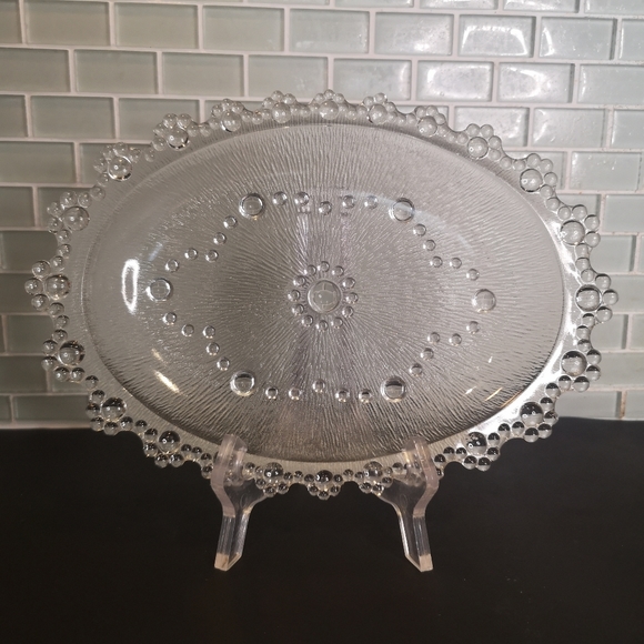 3 for$15 Vintage Collectible 10.5" Masserini Barocco Glass Italian Bubble Lace - Picture 1 of 8